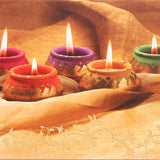 Golden Diwali Seasons Greeting Card Pack Of 10