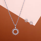 Sun Ring Pendant with Earring Set