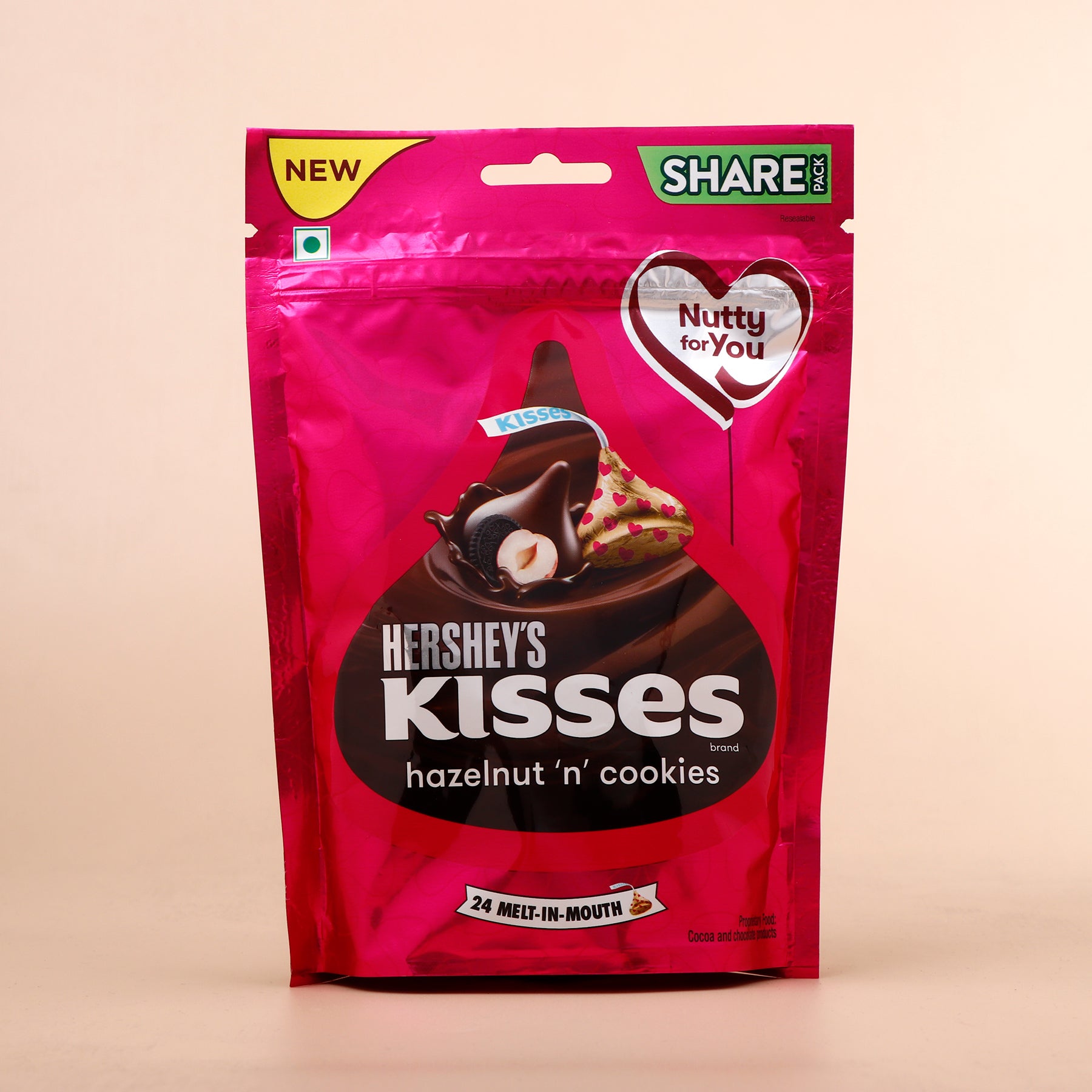 Smiley Silver Rakhi with Hersheys Kisses Hazelnut n Cookies