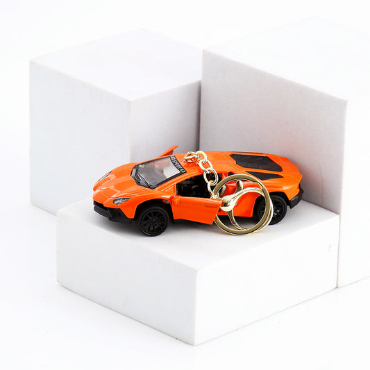 Orange Sports Car Keychain