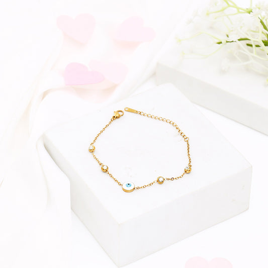 Elegant Evil Eye Golden Bracelet