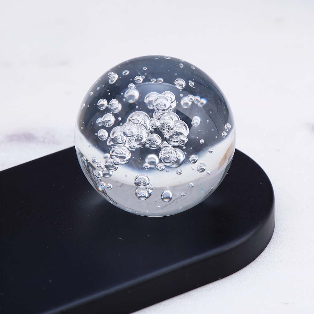 Crystal Ball Paper Weight Table Top Decor - Yellow