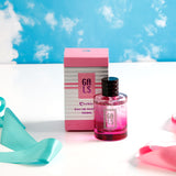White Teddy Gift Set with Gals Perfume and Greeting Card