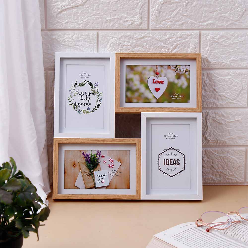 Ivory Brown Multi-Space Photo Frame