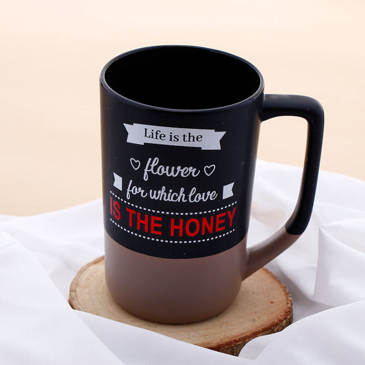 Life is A Flower Quoted Cork Base Beer Mug
