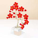 Red Crystal Flower Tree Showpiece