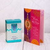 Boys Perfume with Rakhi Wishes Greeting Card