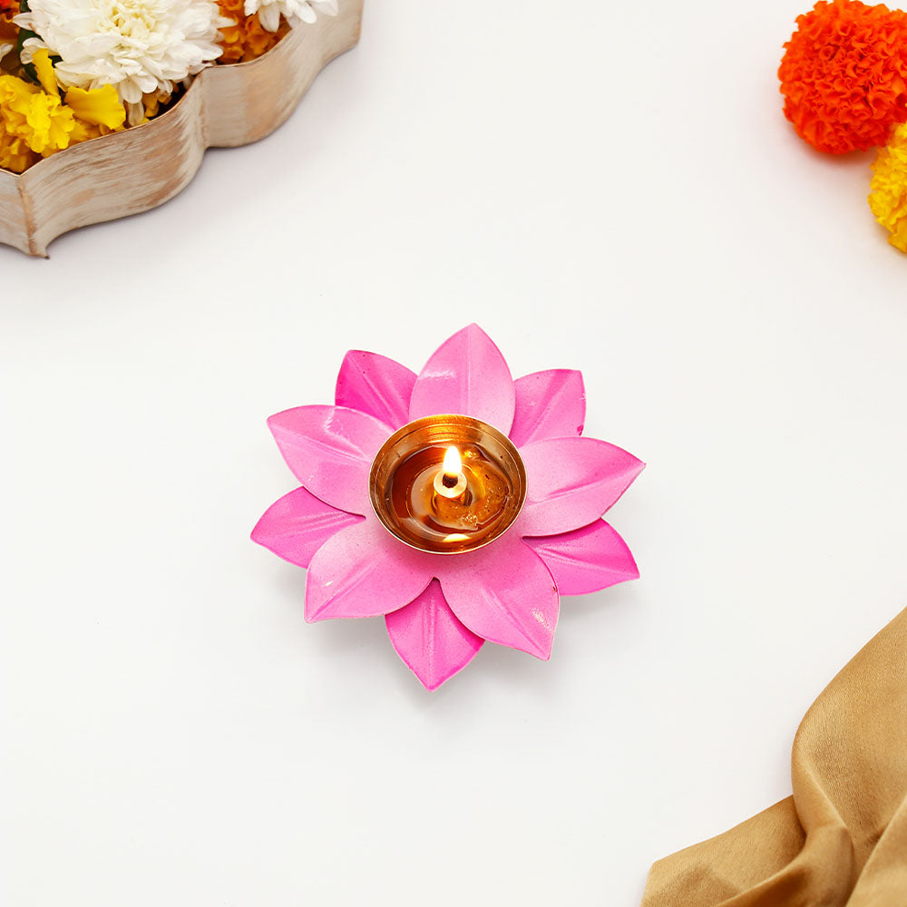 Pink Lotus Diya