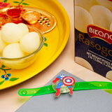 Captain America Green Rakhi with Rasgulla