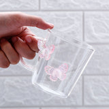 Lilac Butterfly Charmed Glass Mug