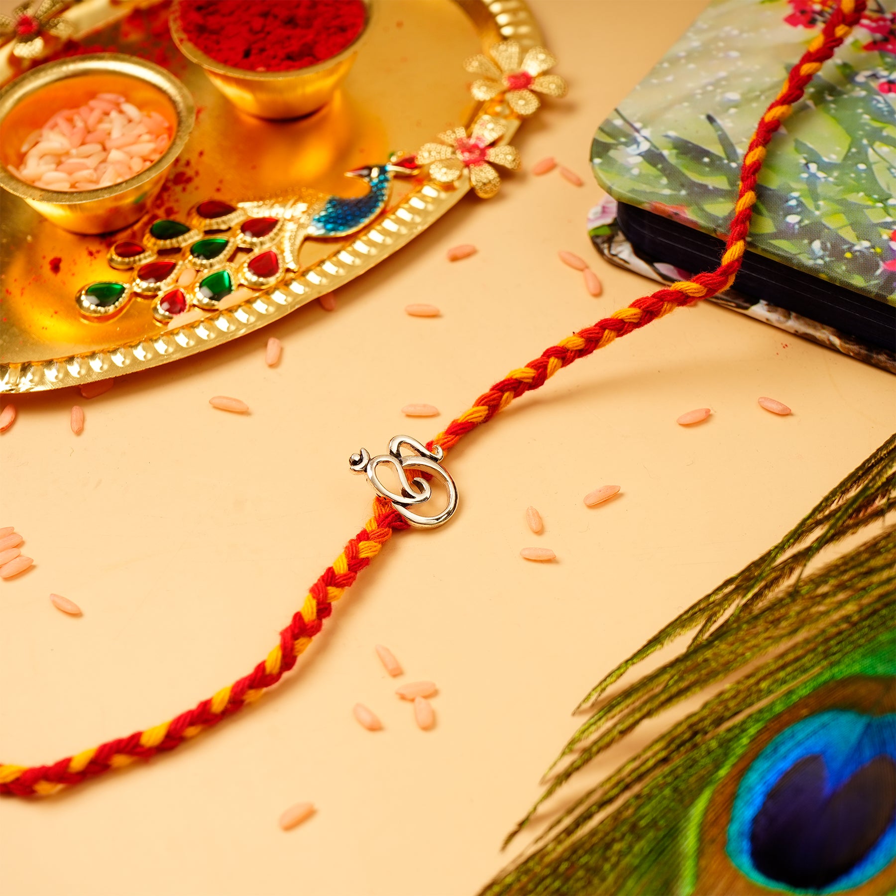 OM Ganesha Premium Silver Rakhi