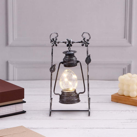 Antique Lantern with Glass Jar Light