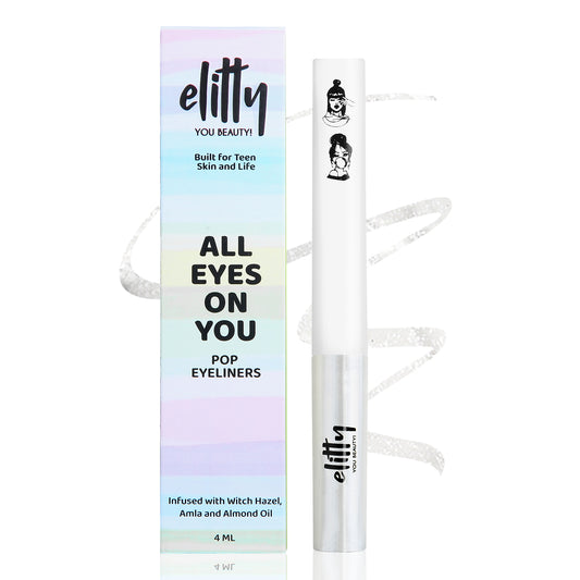 Elitty Silver Metallic Pop Coloured Eyeliner - Cloud Nine (4ml)