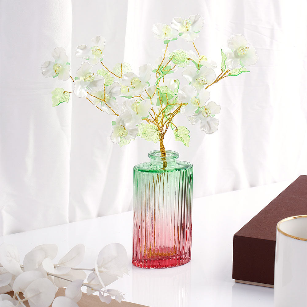 White and Golden Accents Cherry Blossom Vase 