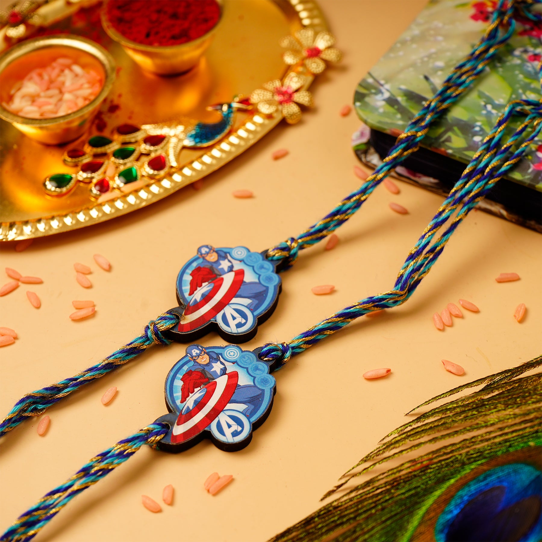 Avengers Captain America Rakhi with Ferrero Rocher - 50 GM