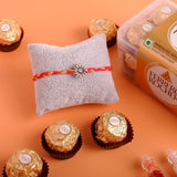 Surya Silver Rakhi  with Ferrero Rocher 200 GM