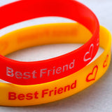 Silicone Friendship Bands Red and Yellow Set of 2