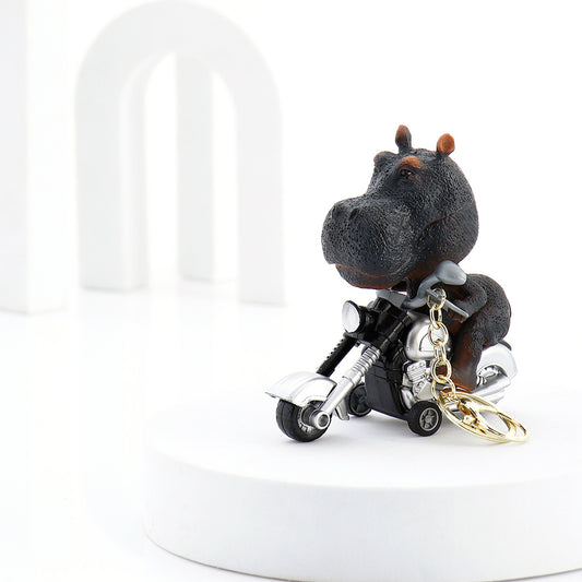 Hippo Bike Ride Keychain