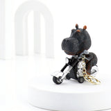 Hippo Bike Ride Keychain