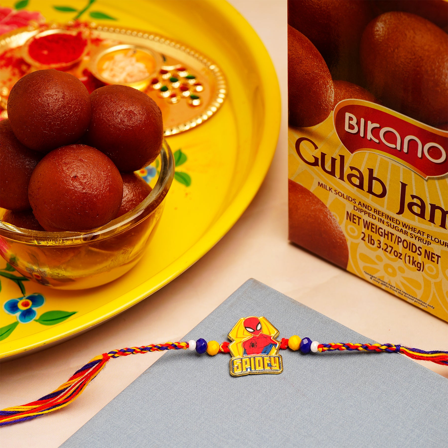 Superhero Spiderman Rakhi with Gulab Jamun