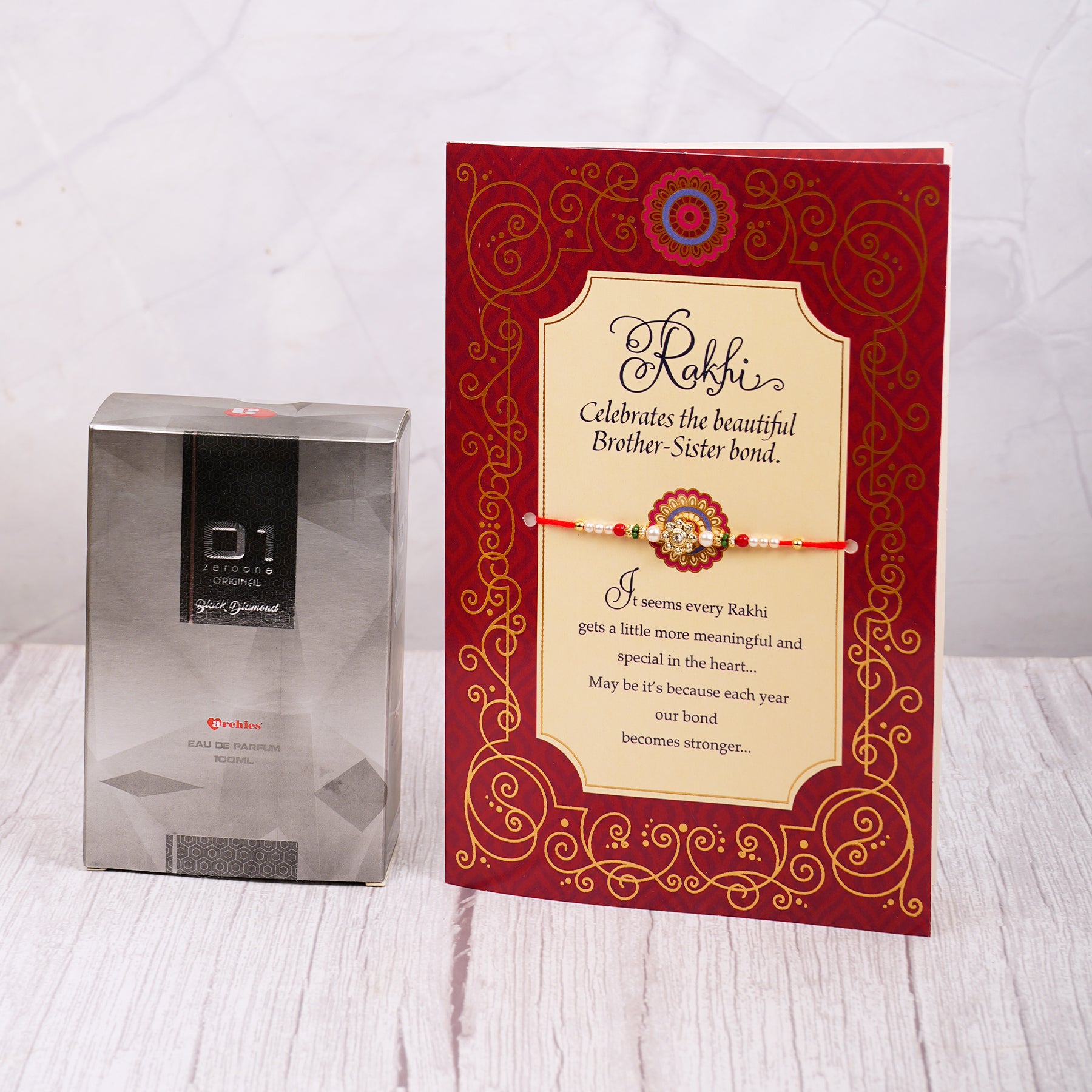 Black Diamond Perfume with Rakhi Greeting Card