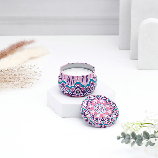 Scented Purple Multicoloured Candle Pot