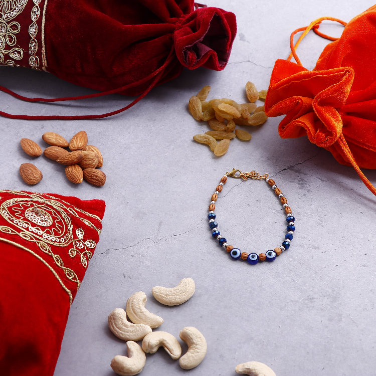 Evil Eye Bracelet Rakhi with Kaju Badam 100 GM