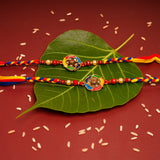 Multicoloured Floral Rakhi Pack of 2