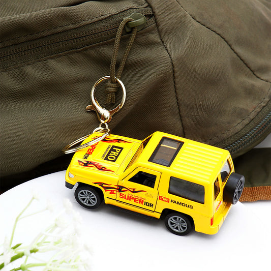 Yellow Safari Jeep Keychain