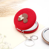 Red Knitted Compact Mirror