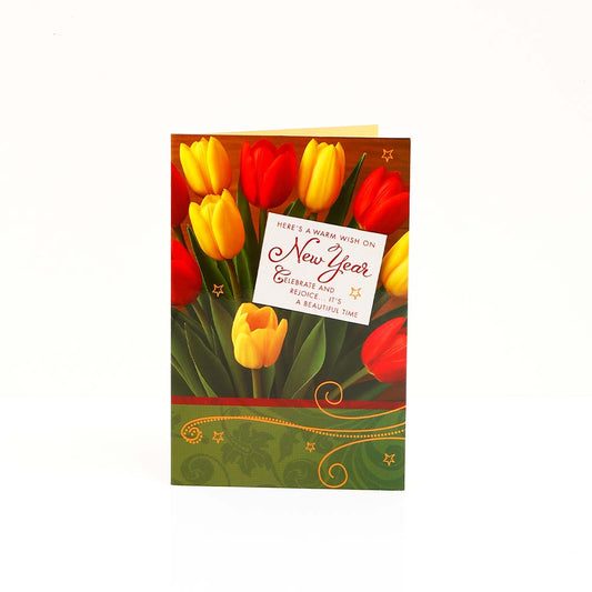 Warm Wishes New Year Greeting Card with Envelope