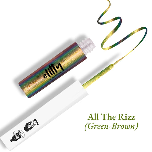 Elitty Green- Brown Ombre Holographic Eyeliner - All The Rizz ( 4ml)
