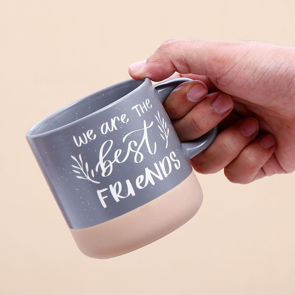 True Best Friends Quoted Cork Base Grey Mug
