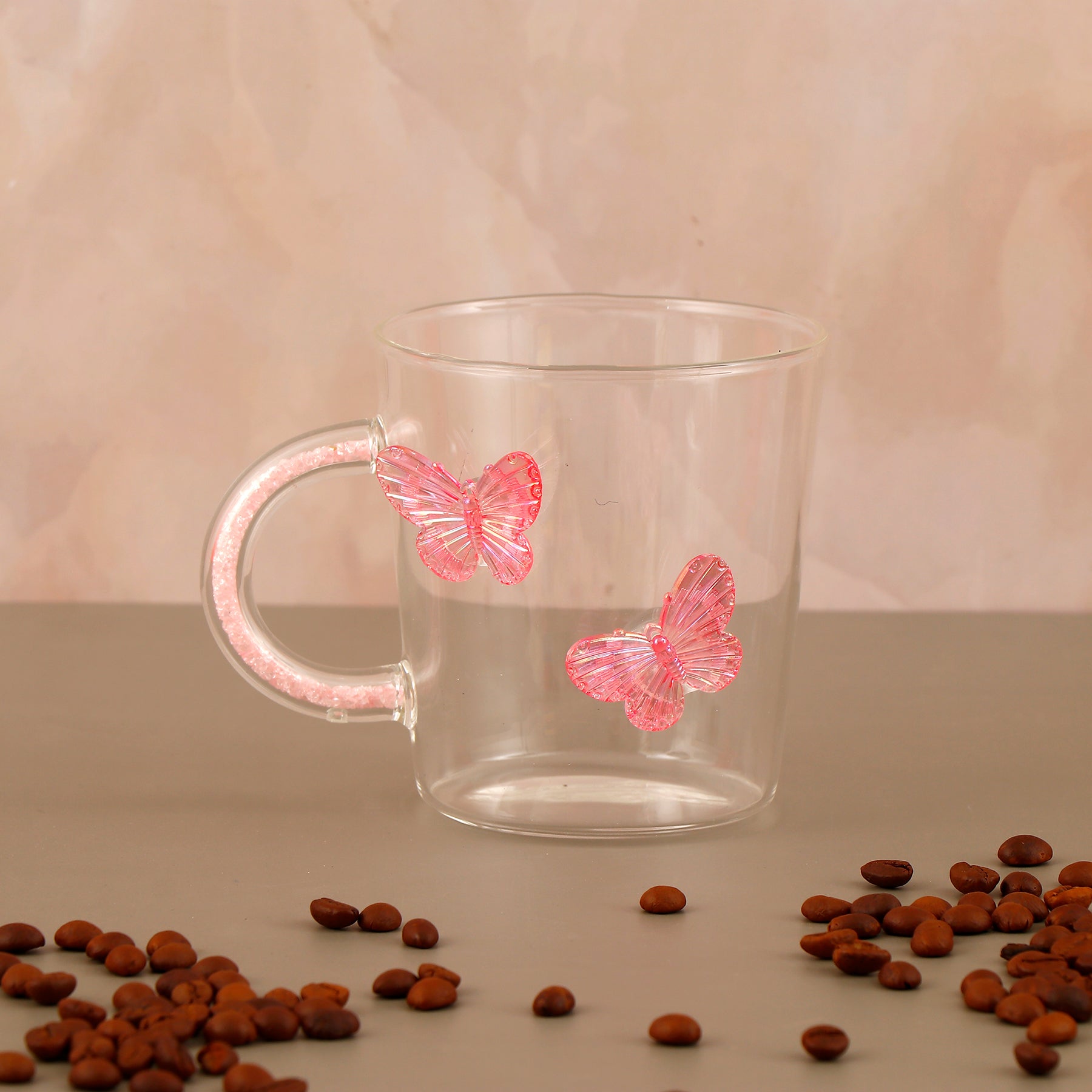 Pink Butterfly Mug with Teddy and Sister Greeting Card