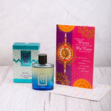 Boys Perfume with Rakhi Wishes Greeting Card