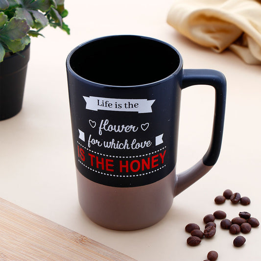 Life is A Flower Quoted Cork Base Beer Mug