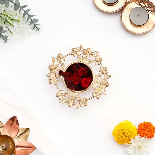 Floral Pattern Diya Urli