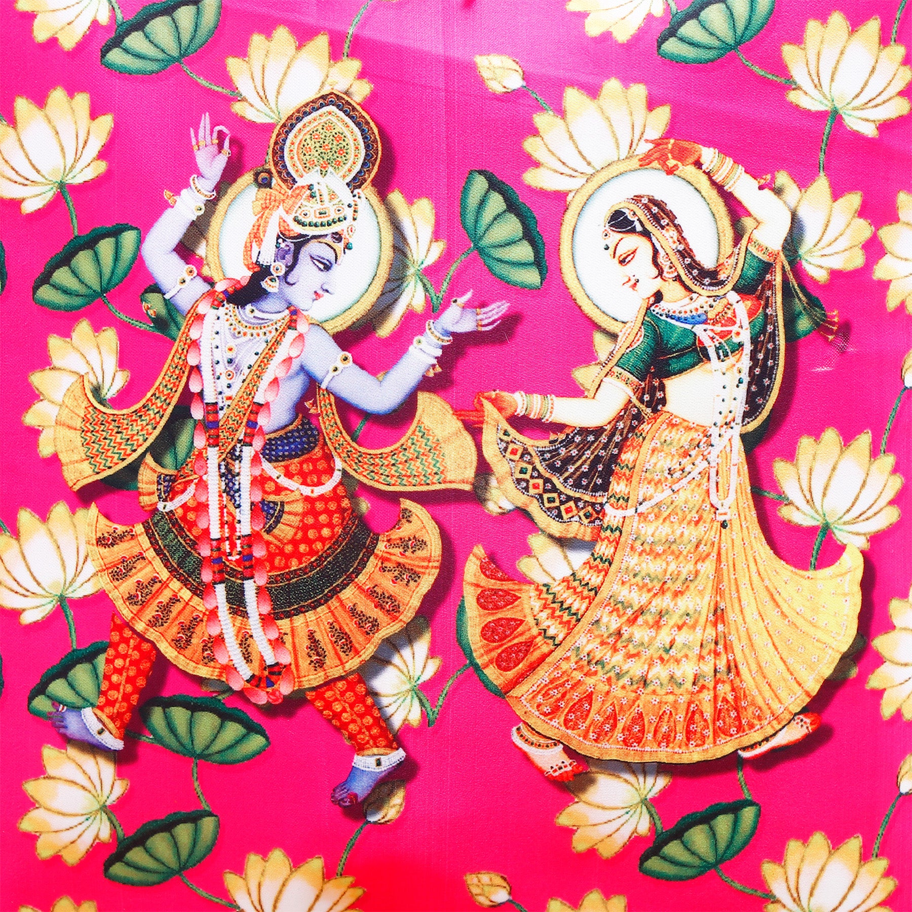 Shree Lakshmi Narayan Ethnic Handcrafted Zip Up Fabric Bag - Pink