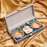 Om Ganesha Idol with Handcrafted Diya in Elegant Box