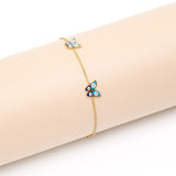 Evil Eye Butterfly Golden Bracelet