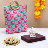 Shree Ganesha Idol with Blue Bag and Modak 250 GM