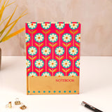 Pink Floral Notebook with Greeting Card and Ferroro Rocher 200 GM