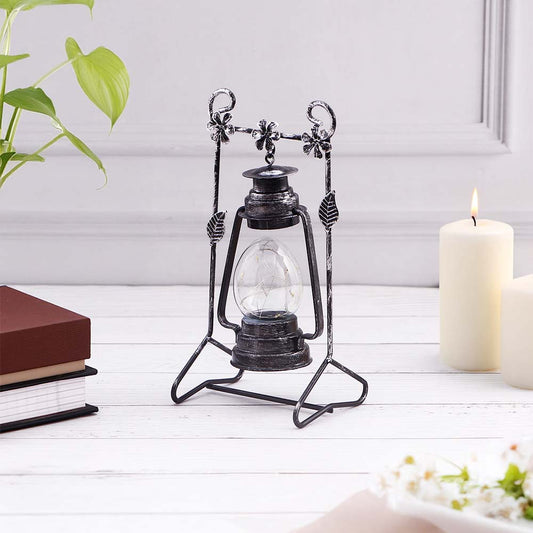 Antique Lantern with Glass Jar Light