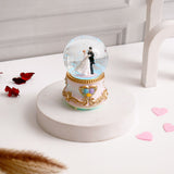 Purple Romantic Couple Musical Snow Globe