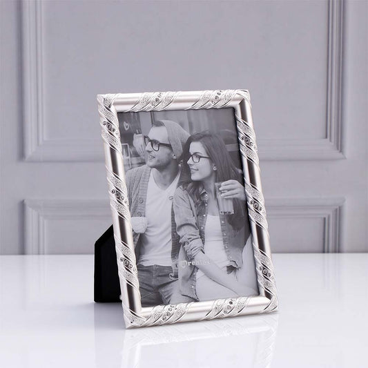 Silver Plated Bordered Engraved Photo Frame