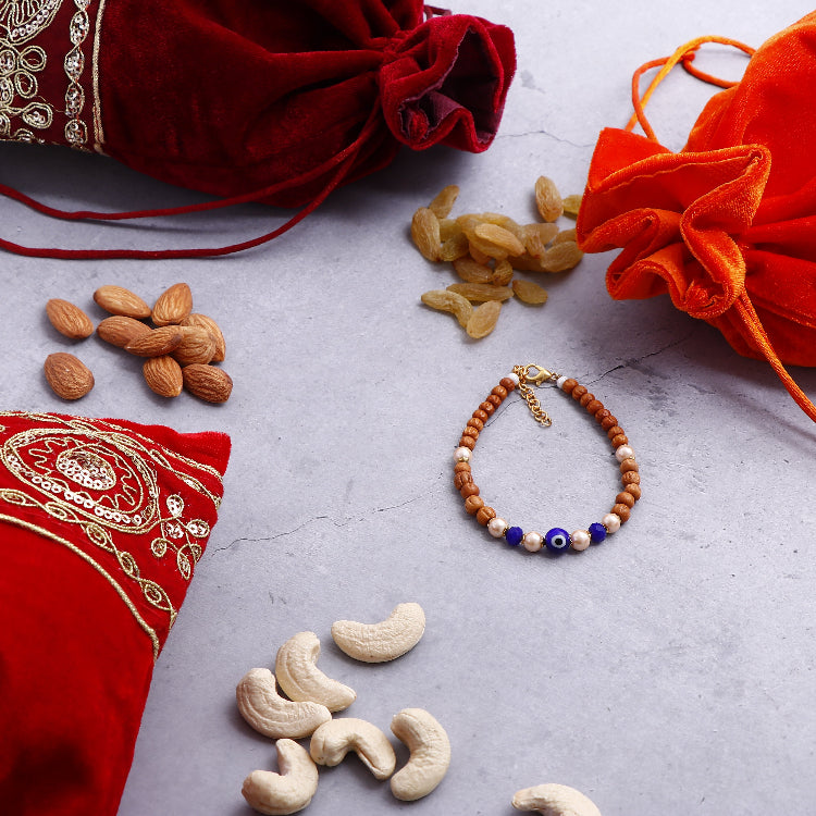 Evil Eye Protective Bracelet Rakhi with Kaju Badam 100 GM