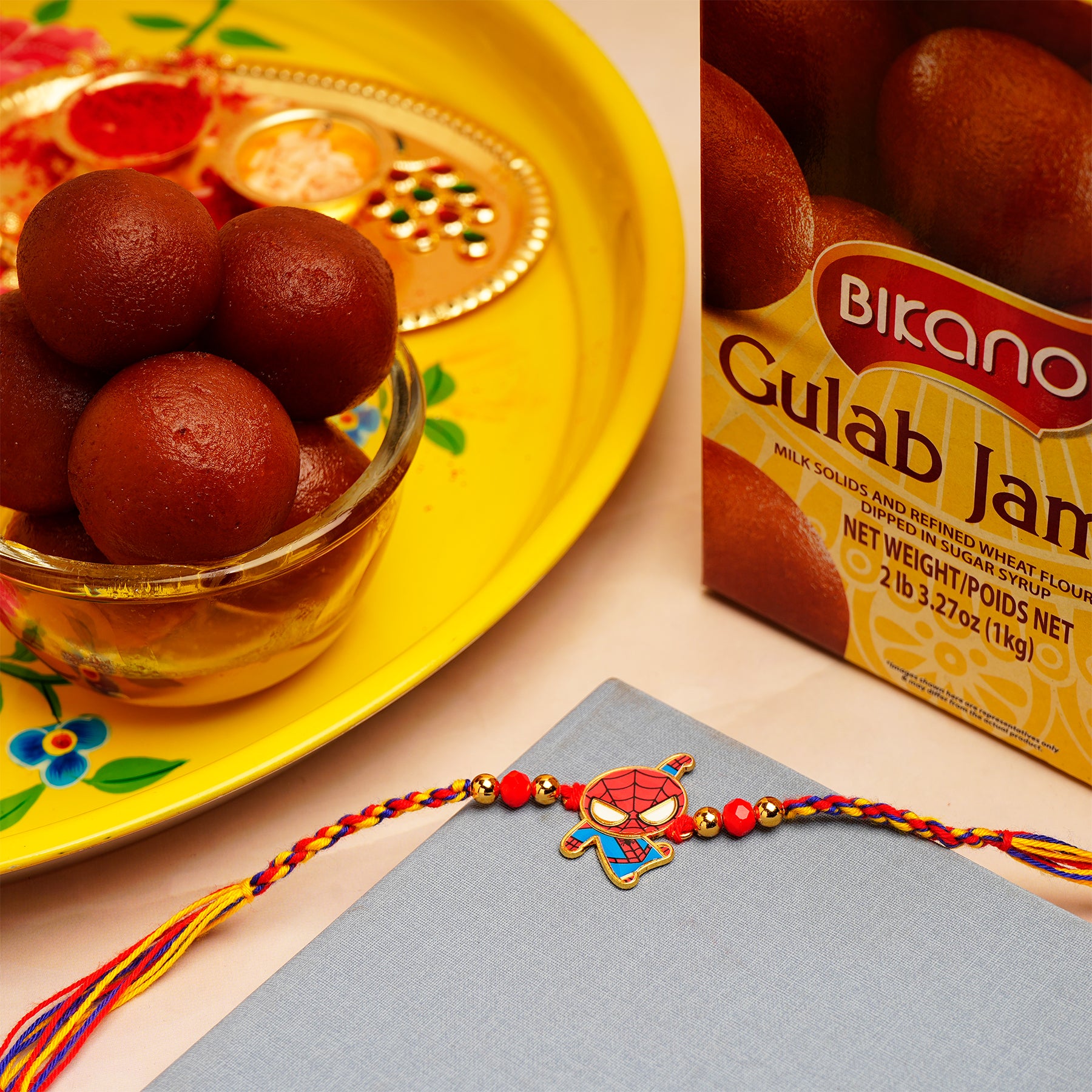 Spiderman Rakhi with Gulab Jamun