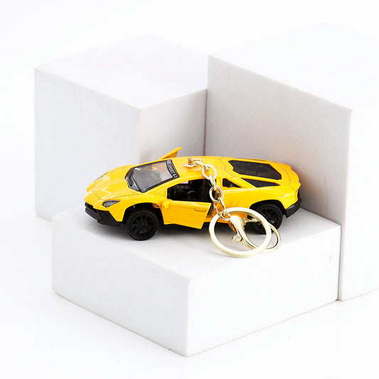 Yellow Sports Car Keychain