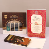 Oud Of Dubai Perfume with Rakhi Greeting Card and Hersheys Coffee Bar