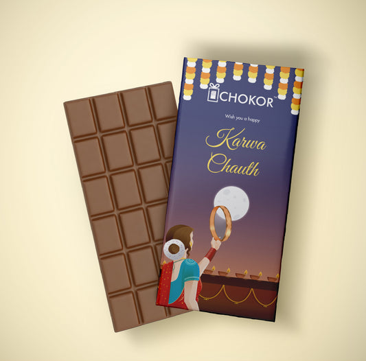 CHOKOR  Karwa Chauth -  Coffee Flavoured Almond Chocolate Bar
